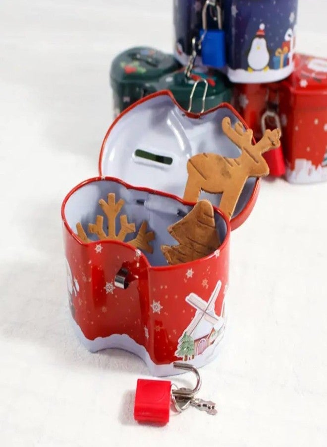 AMYCAUR Merry Christmas Small Metal Piggy Bank for Kids Mini Tin Money Box for Girls, Secret Santa Gift for Kids Rndom Color, Cute Santa Gift Set Savings Box, Christmas Home Décor (2 Pcs) - Image 3